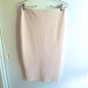 Urban Outfitters Peach Textured Midi Pencil Skirt